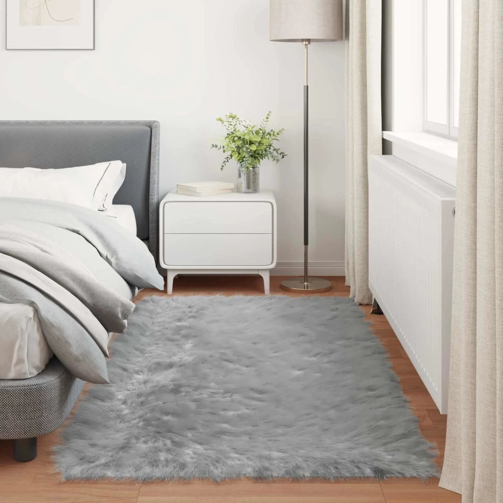 Tappeto in finta TAFALLA Grigio 80 x 200 cm Poliestere 42021523