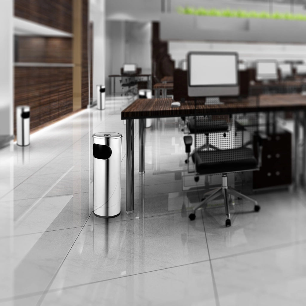 Posacenere da esterno KADAX, posacenere verticale, cestino per rifiuti 18L 2 in 1
