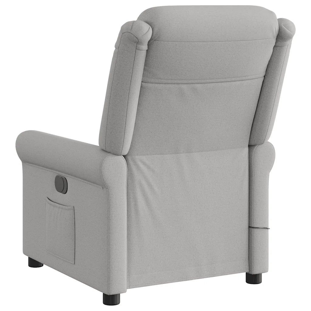 Divano Sedia-Poltrona Reclinabile Massaggio Elettrica Grigio Nuvola Tessuto 501643