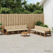Set di divani da esterno con cuscino 9 pcs Naturale e Beige 3381329