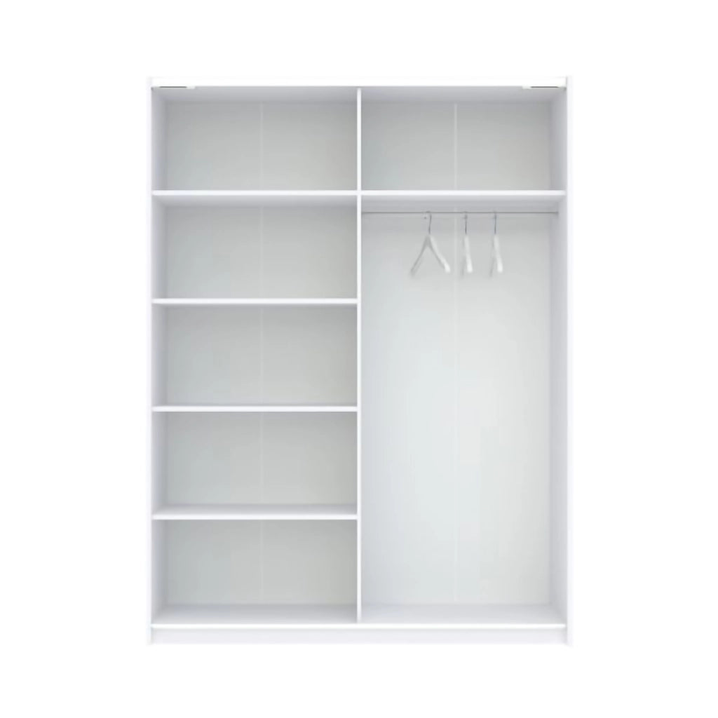 Armadio Camera da Letto Manita, Guardaroba 2 Ante 2 Ripiani, 150x204h cm Bianco