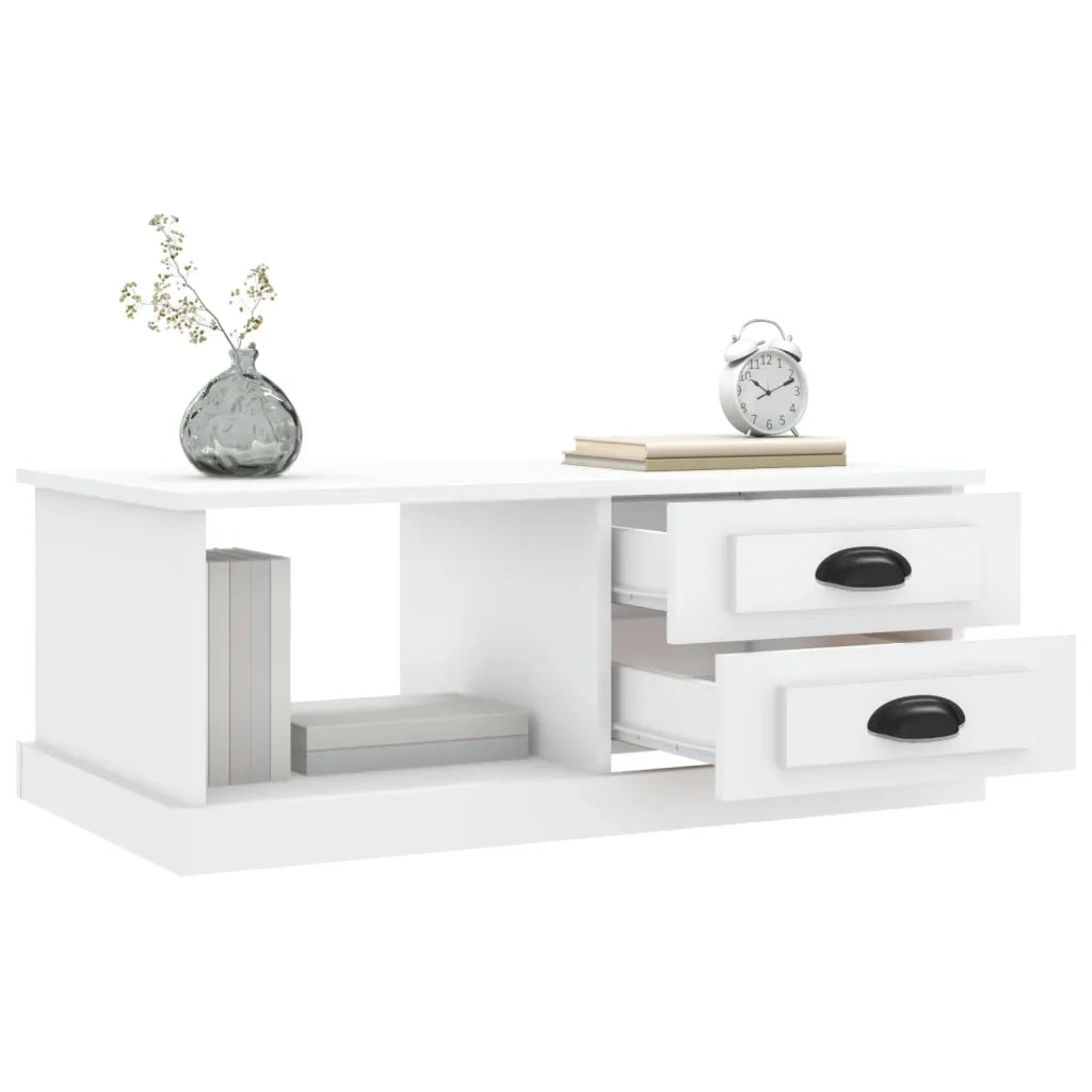 Tavolino da salotto | Tavolino da caff¨¨ | Tavolino da Soggiorno Bianco 90x50x35 cm in Legno Multistrato