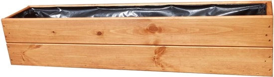 Piantagione in Legno di Quercia 90 cm - Imbottito - Vasca per Piante con Foglio di Protezione - Sistema di Drenaggio - Assemblato - Adatto per Balcone/Terrazza/Giardino