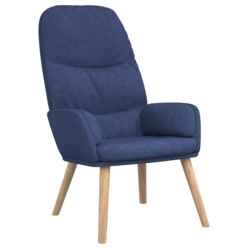 Divano Sedia-Poltrona Relax con Poggiapiedi Blu in Tessuto 456002