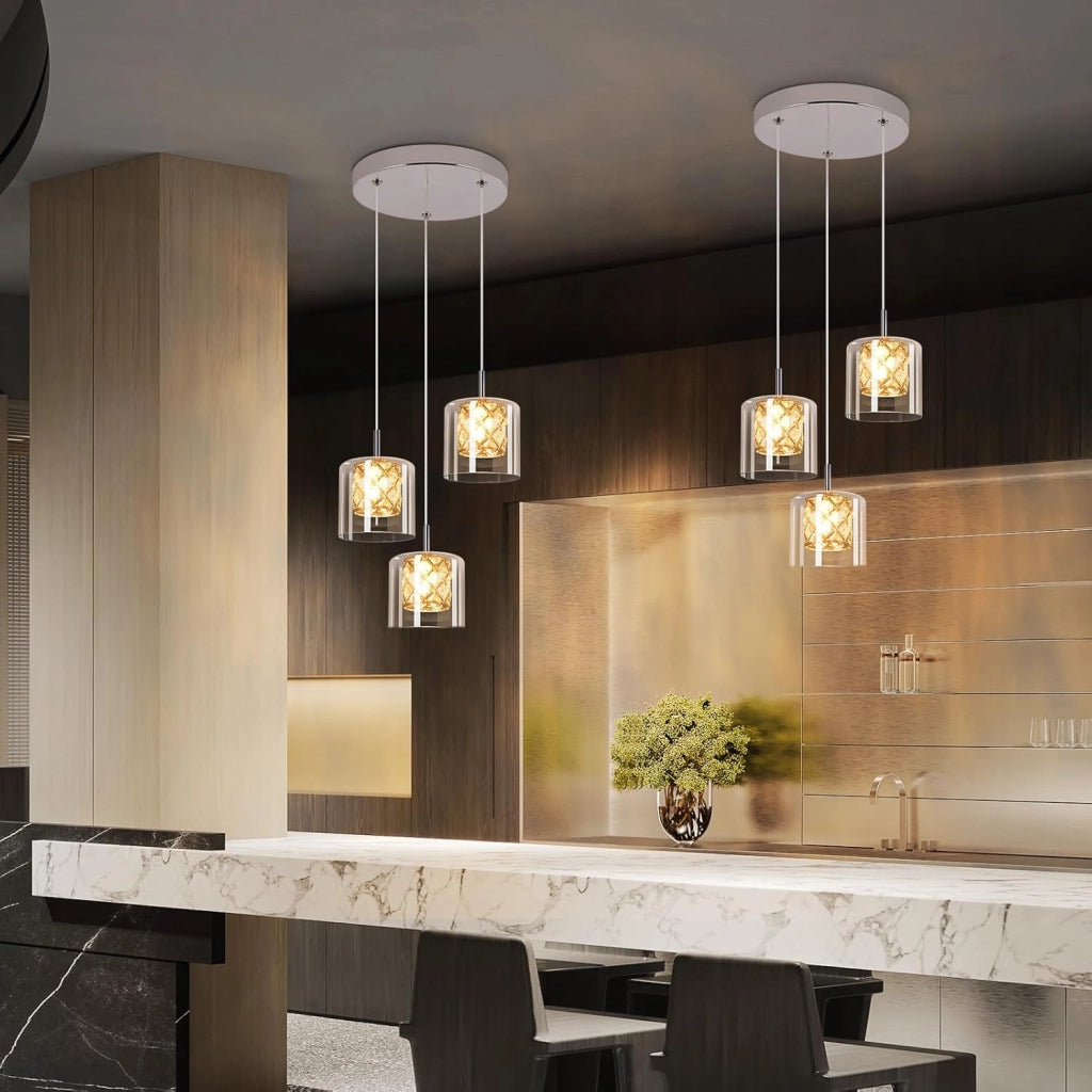 Lampada a sospensione ZMH per sala da pranzo 3/4/5 fiamme, lampada a sospensione moderna vintage G9 cucina hotel