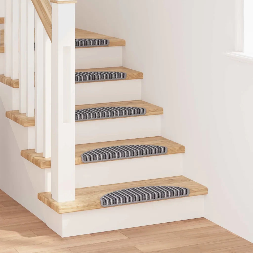 Tappetini per scale autoadesivi 15 pcs Grigio 56 x 17 x 3 cm
