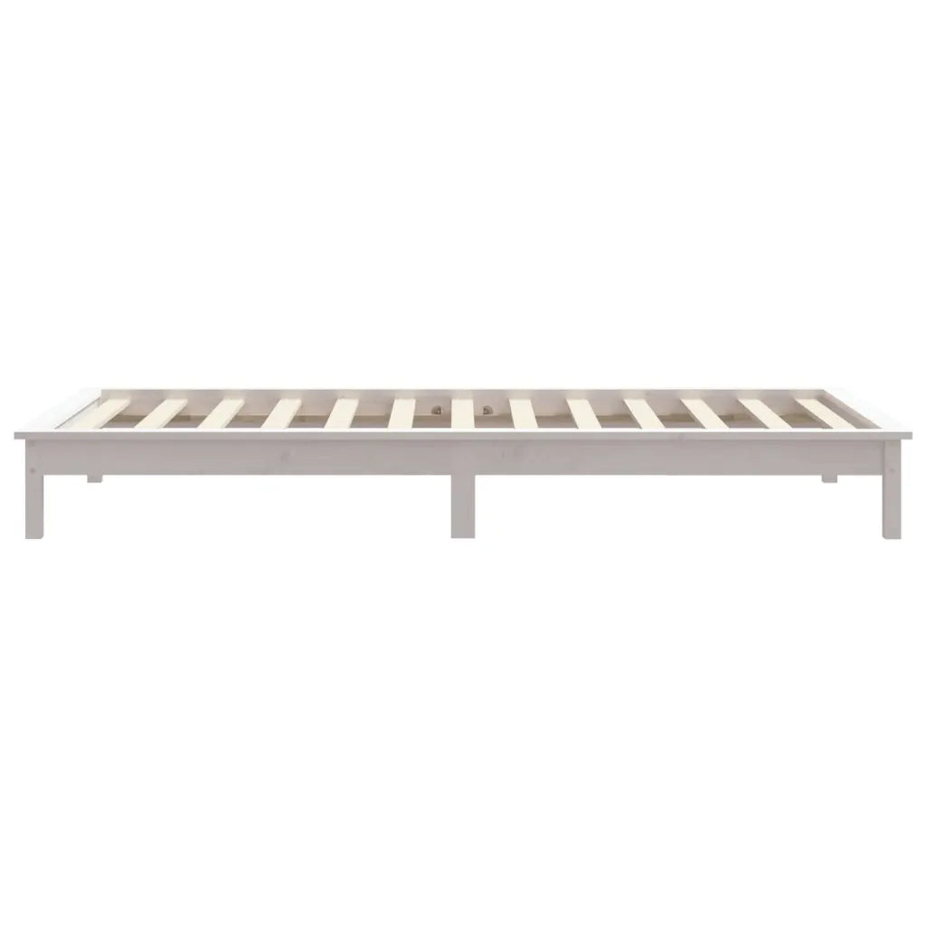 Giroletto-Struttura Letto Bianco 90x200 cm in Legno Massello di Pino