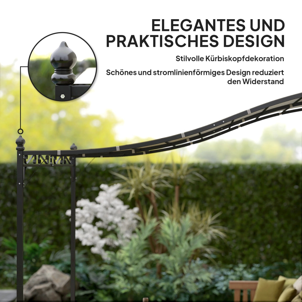 Pergola da parete 3x2,5 m ¨C zephmum ¨C crema, metallo, 300x250x250