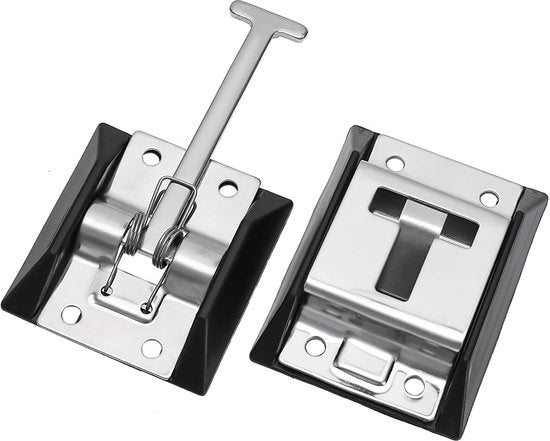 Maniglia a T per Porta in Acciaio Inossidabile 304 - Maniglia Porta per Camper - Maniglia Porta per Rimorchio - Maniglia Porta con Braccio di Sostegno - Maniglia Porta per Porta con Spessore 65mmx61,5mm