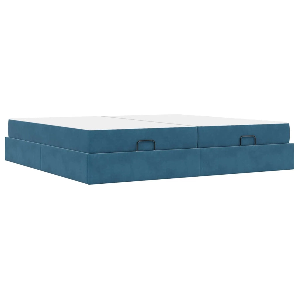 Struttura letto con materasso con materasso 2 pcs Blu Velluto
