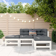 Set Salotto da Giardino 4 pz Bianco in Legno Massello di Pino 3186502