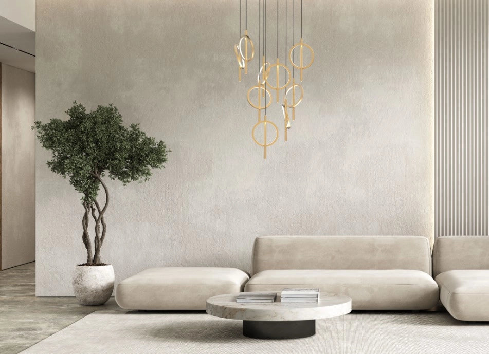 LIAM-CO OS Sospensione 1 luce led struttura in metallo ottone spazzolato diffusore cover siliconica, 12W, dimmerabile SDD 2800 - 5000k lumen 821 senza base