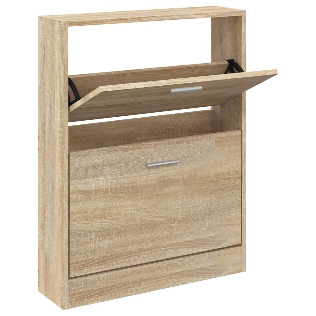 Scarpiera-Scaffale per scarpe Rovere 59x17x81 cm Legno ingegnerizzato
