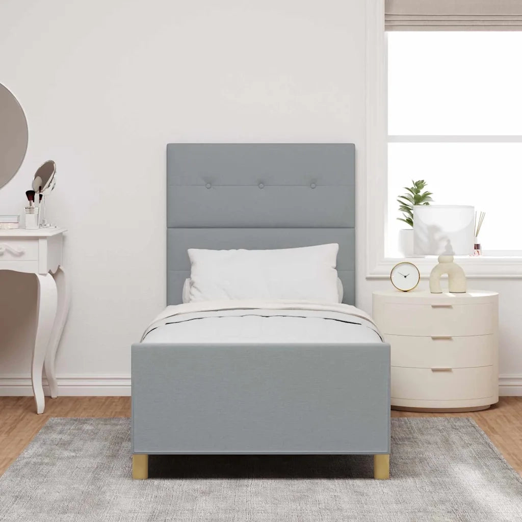 Struttura del letto Grigio chiaro 80 x 200 cm Tessuto