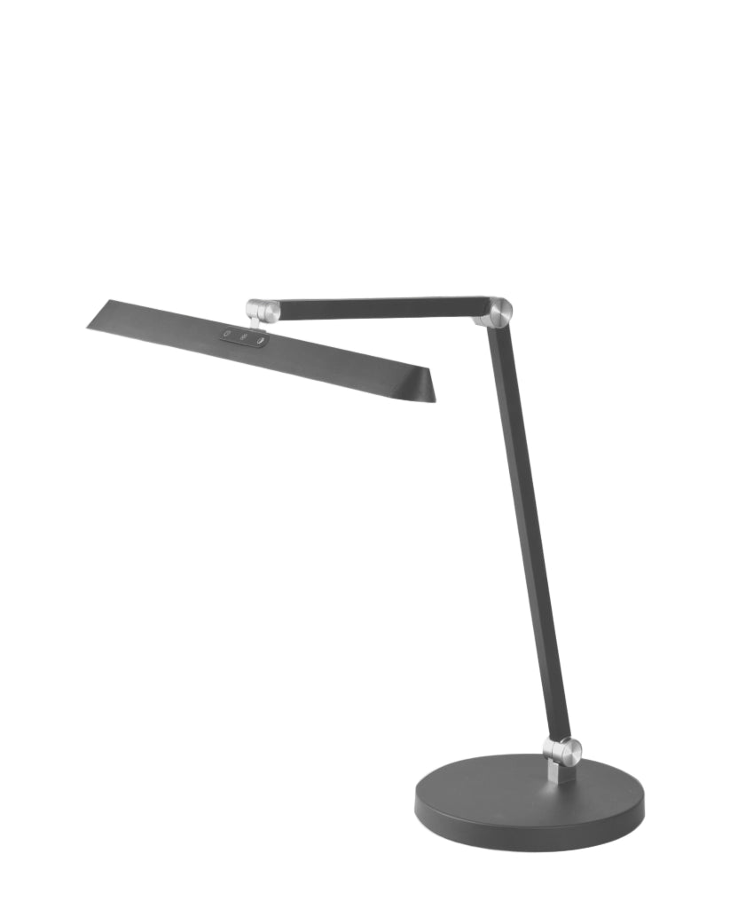 Lampada da Tavolo Beba LED 12W Antracite, Tecnologia CCT 3000K-4000K-6000K, Struttura in Alluminio e Metacrilato, Dimmerabile a Tatto - Beba