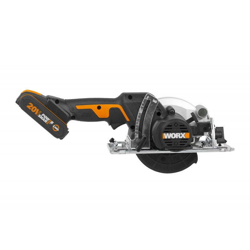 Sega circolare WX531 20 Volt Brushless 120 millimetri con batteria 2Ah per tagli fino a 41 millimetri - Worx