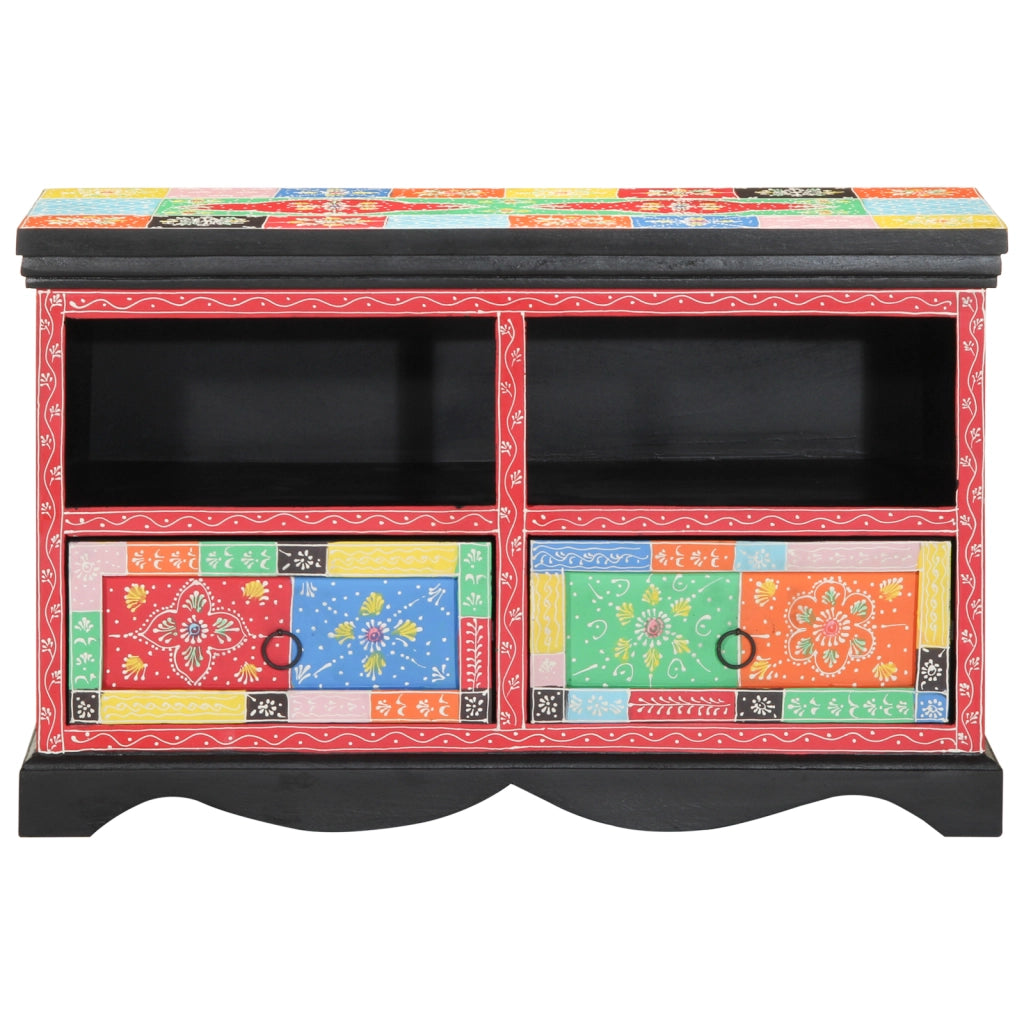 Mobile TV  Multicolore 80x35x50 cm in Legno Massello di Mango