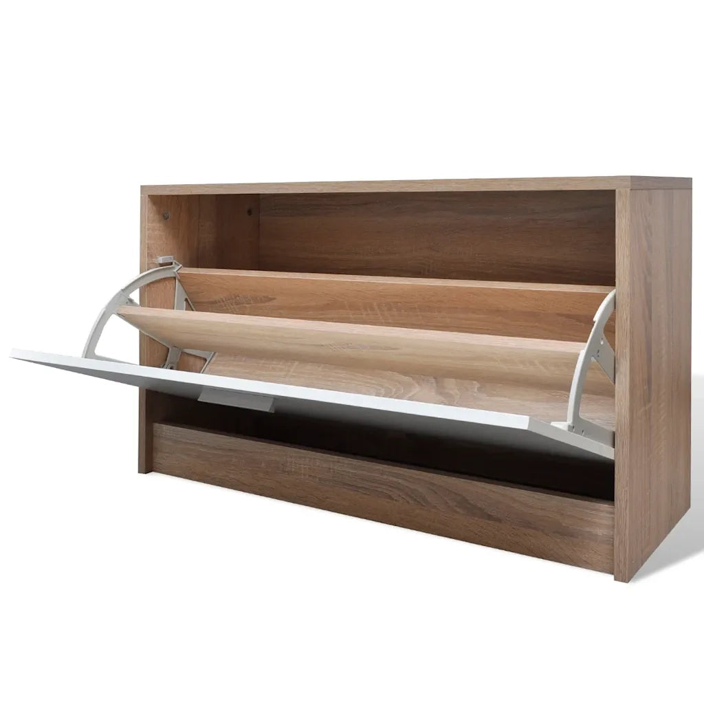 Scarpiera in Legno Set 3 in 1 Rovere e Bianco 241246