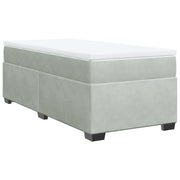Letto singolo | Letto per adulti | Giroletto a Molle con Materasso Grigio Chiaro 90x200 cm Velluto