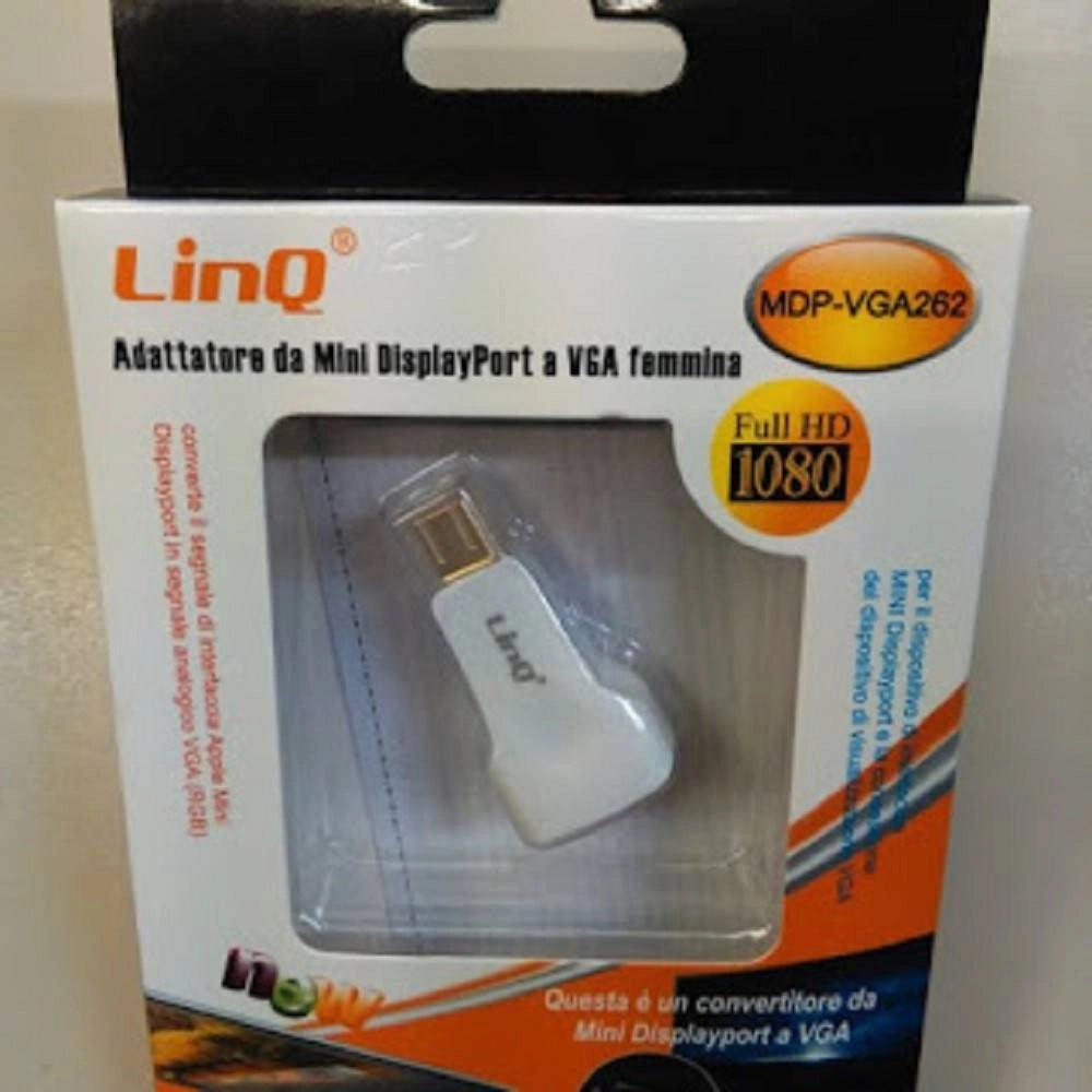 Trade Shop - Adattatore Da Mini Displayport Maschio A Vga Femmina Convertitore 1080p Mdp-vga262 -