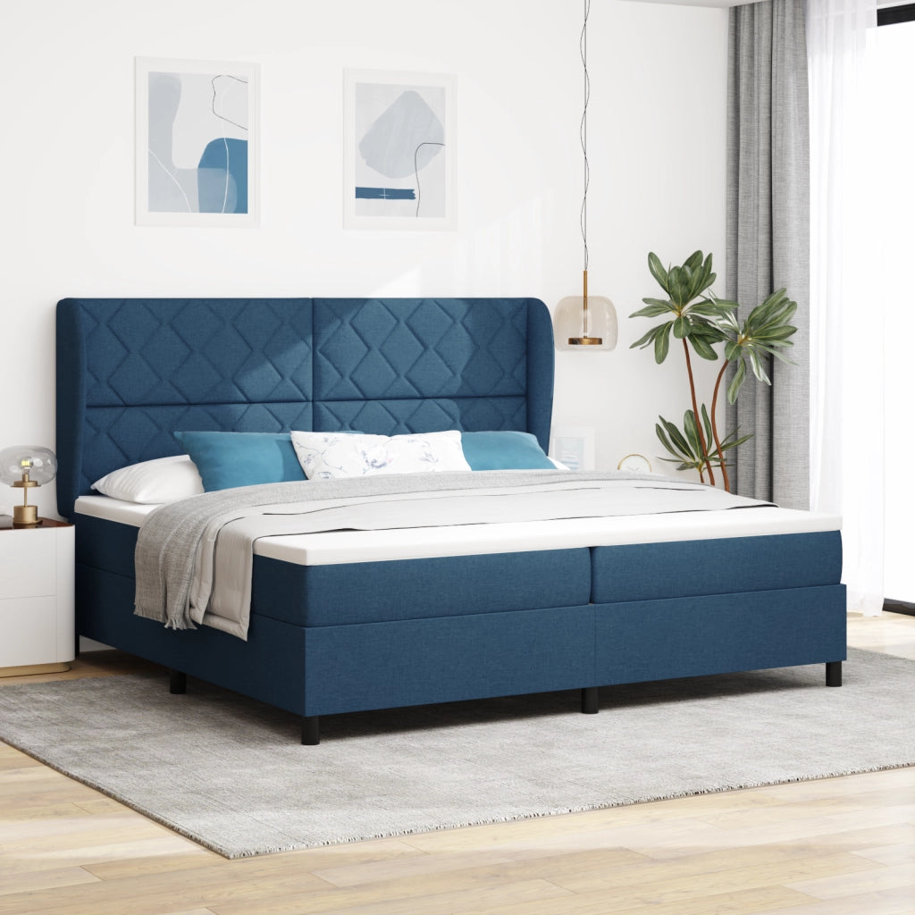 Letto a Molletta con Materasso - Blu, 200x200 cm, Tessuto