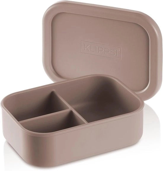 Lunchbox con 3 cassette - Resistenti al lavastoviglie - 620 ml - Platino-silicona