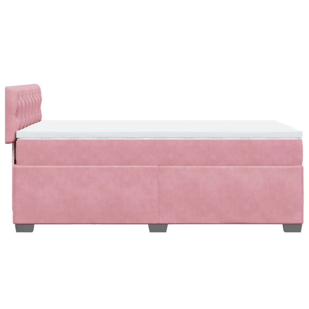 Giroletto a Molle con Materasso Rosa 100x200 cm in Velluto 3288545