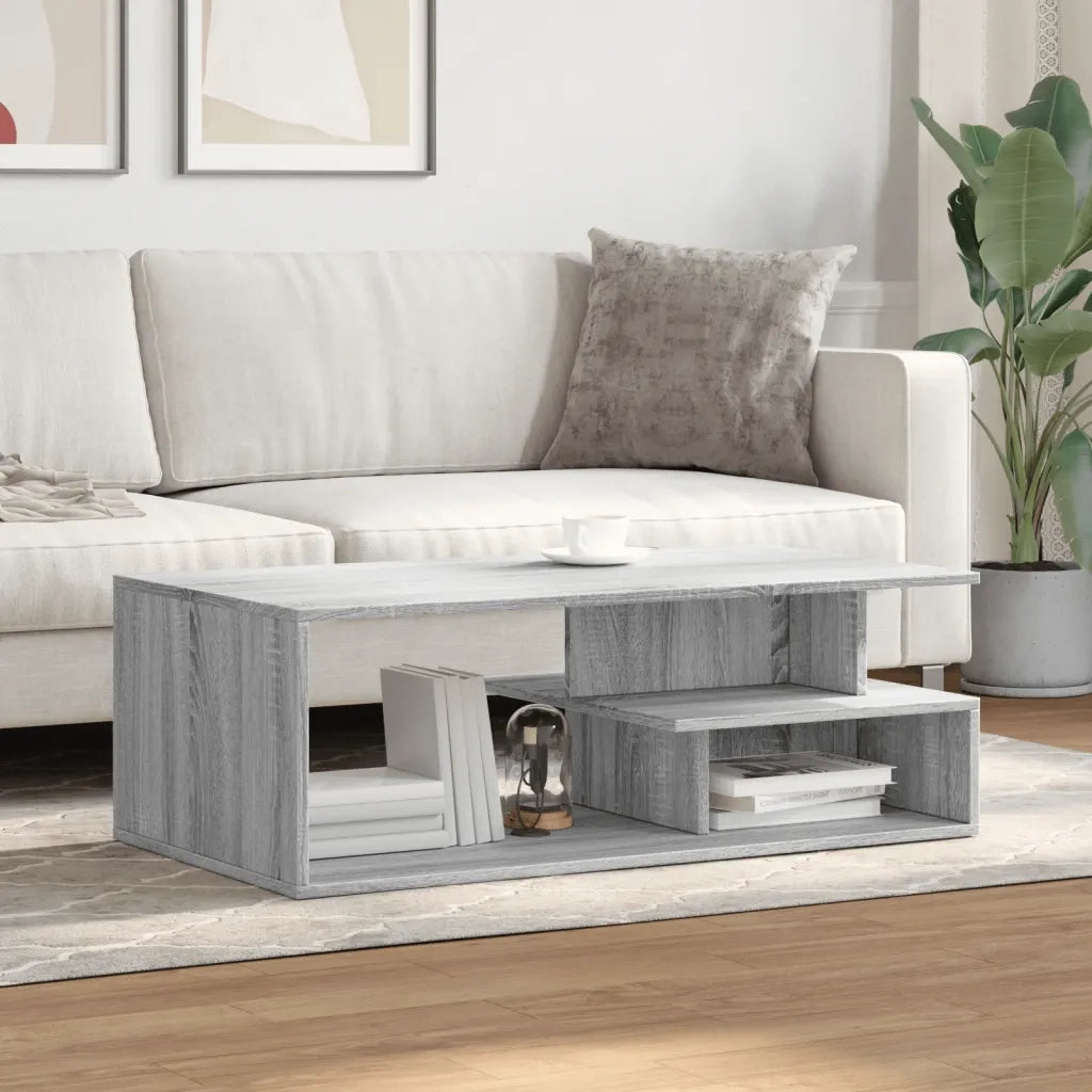 Tavolino da Salotto Grigio Sonoma 102x55x35cm Legno Multistrato 848015