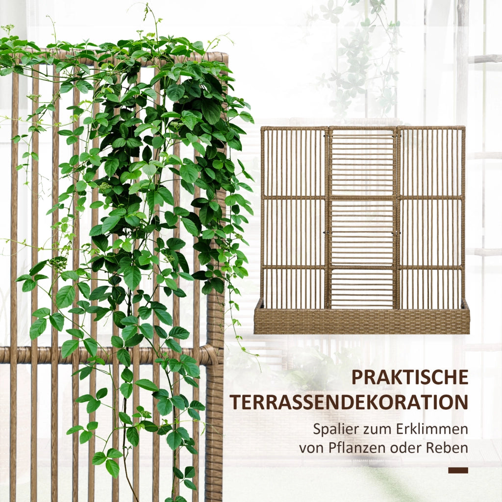 Vaso per Fiori con Griglia ¨C zephmum ¨C Polyrattan, 103x29x103 cm, Sabbia