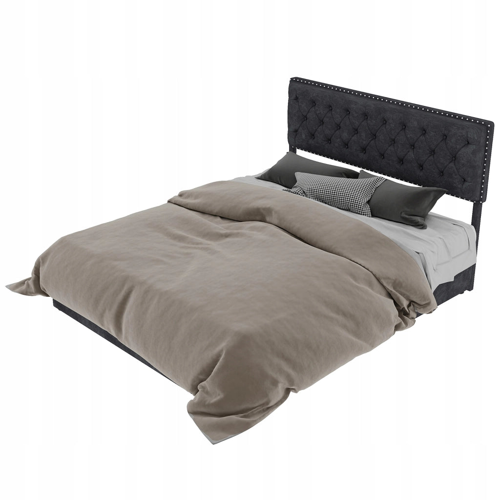 Letto imbottito 160x200 grigio - Xylo - con struttura sollevabile