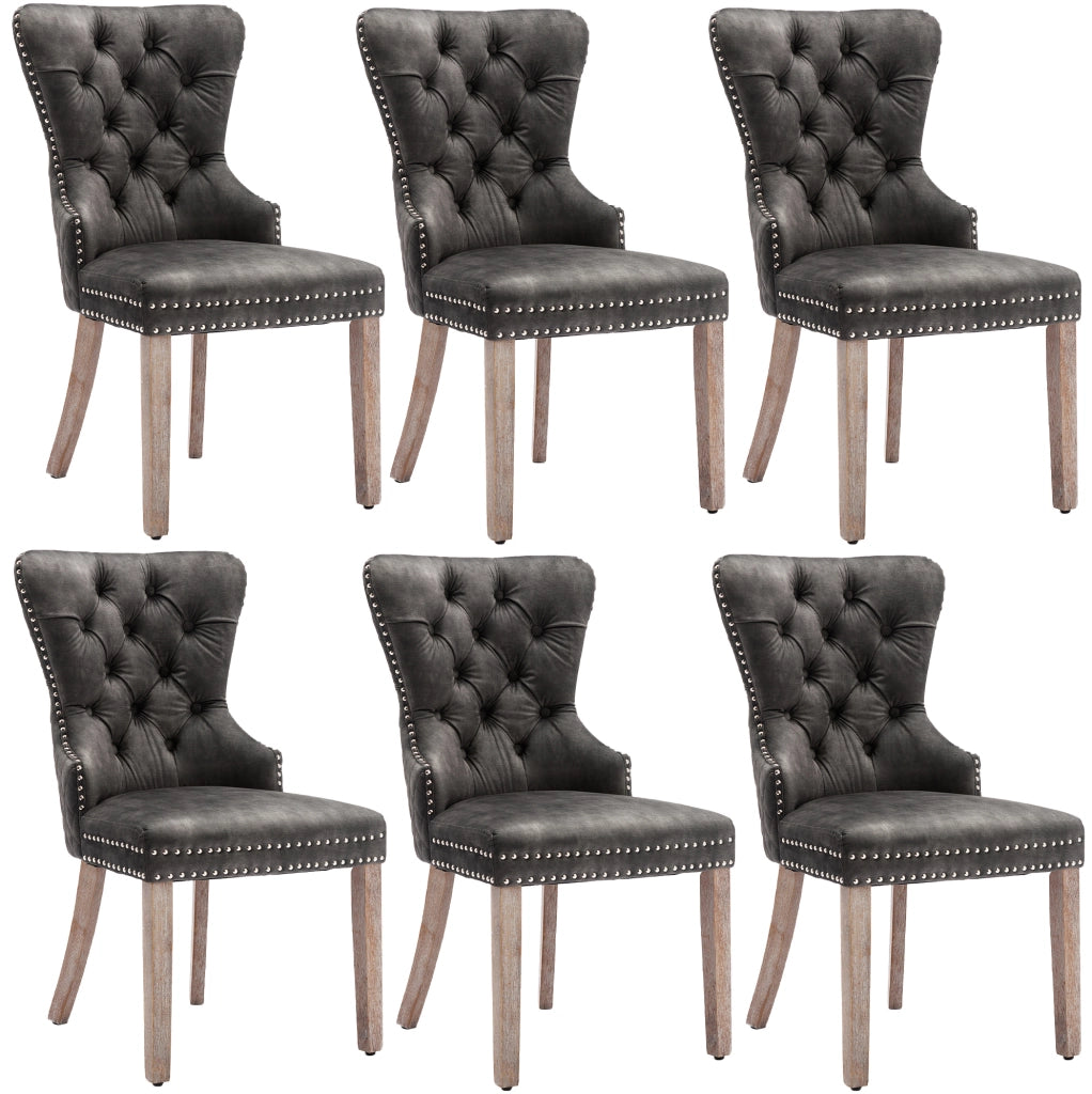 Sedia imbottita 53.5x61x95 cm con gambe regolabili; velluto; legno; grigio