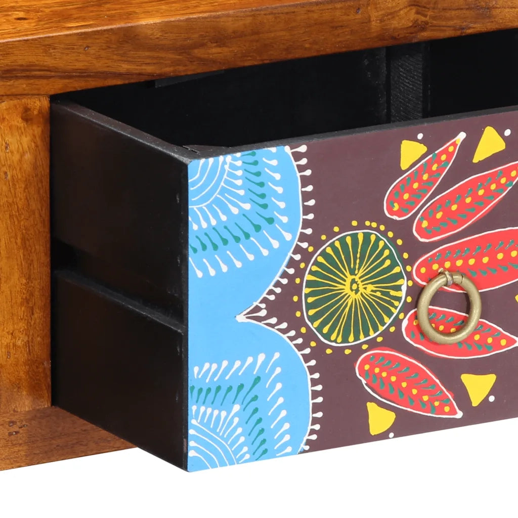Mobile TV a Parete Multicolore 100x30x22 Legno Massello Acacia 4016506