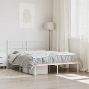 Giroletto con Testiera-Struttura Letto con testiera Metallo Bianco 140x190 cm 836227