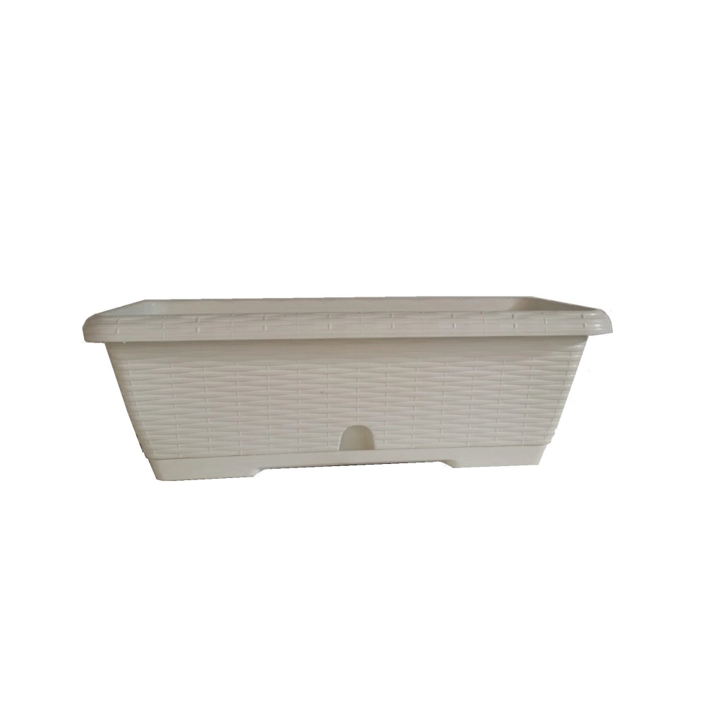 Vaso fioriera balconetta Vimini raccoglitore 50x20x17fiori piante bianco/tortora BIANCO