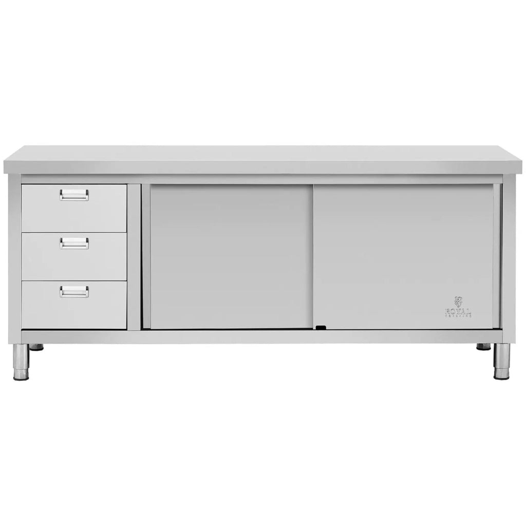 Mobile base da cucina mobile da lavoro professionale 200 x 60 cm 600 kg acciaio inox 14_0009359