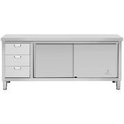 Mobile base da cucina mobile da lavoro professionale 200 x 60 cm 600 kg acciaio inox 14_0009359