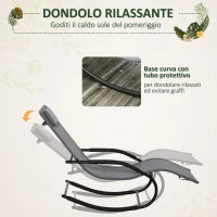 Sdraio a Dondolo Zero Gravity Ergonomica, in Metallo e Texteline, 63x160x88cm