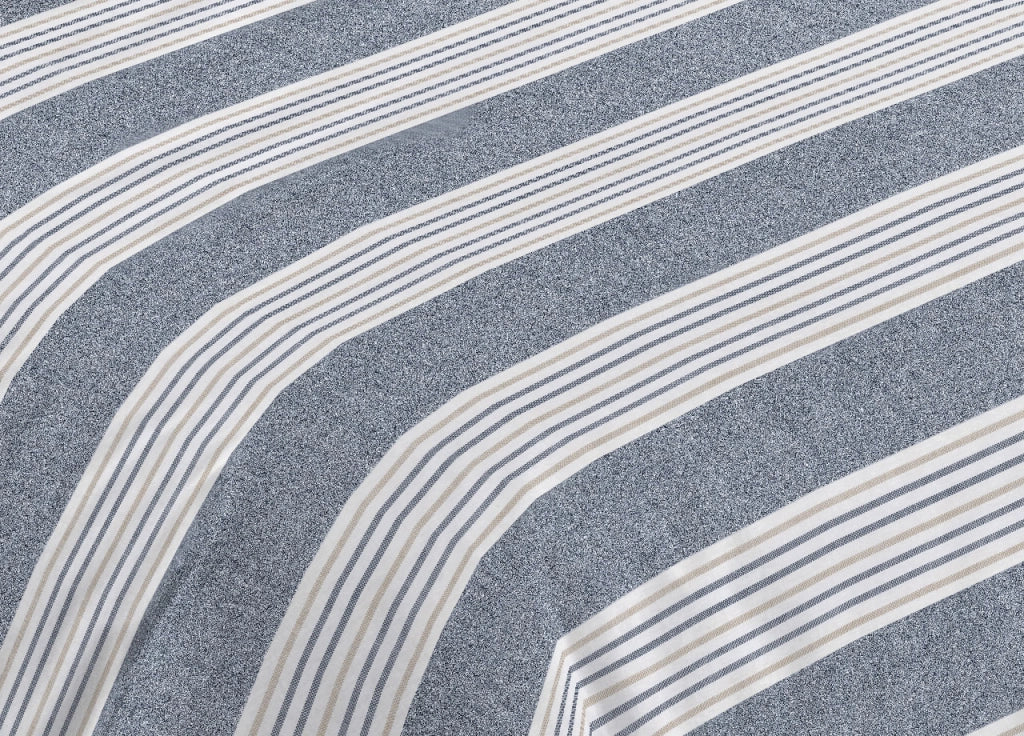 Sacco Copripiumino Piumone Letto In 100% Cotone Made Italy Vari Disegni RP - Piazza 1-2 - Righine Blu