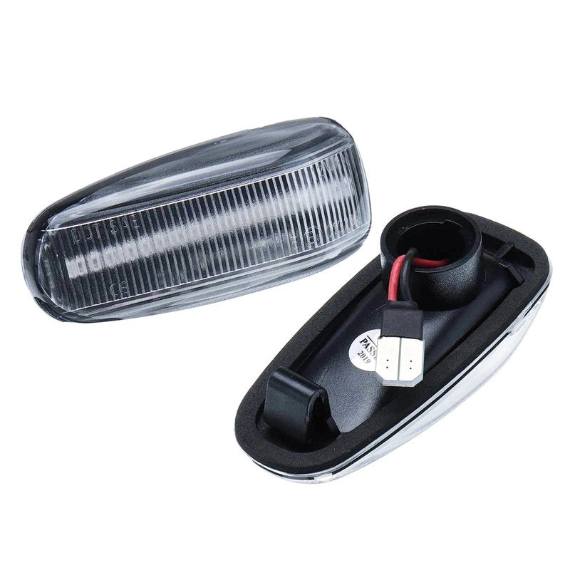 Kit Freccia Laterale a Led Side Marker Lente Trasparente Luce Bianco Per Mercedes Benz E W210 C W202 CLK W208 SLK R170 Vito W638