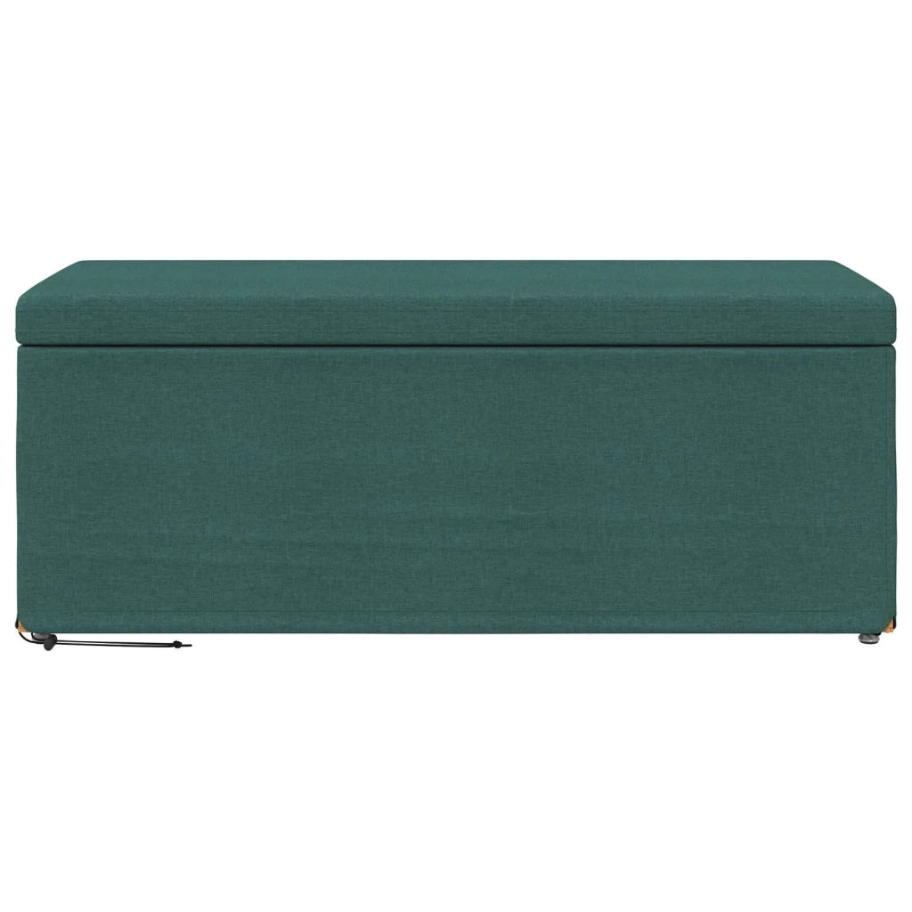Pouf Verde Scuro Tessuto e Legno Ingegnerizzato