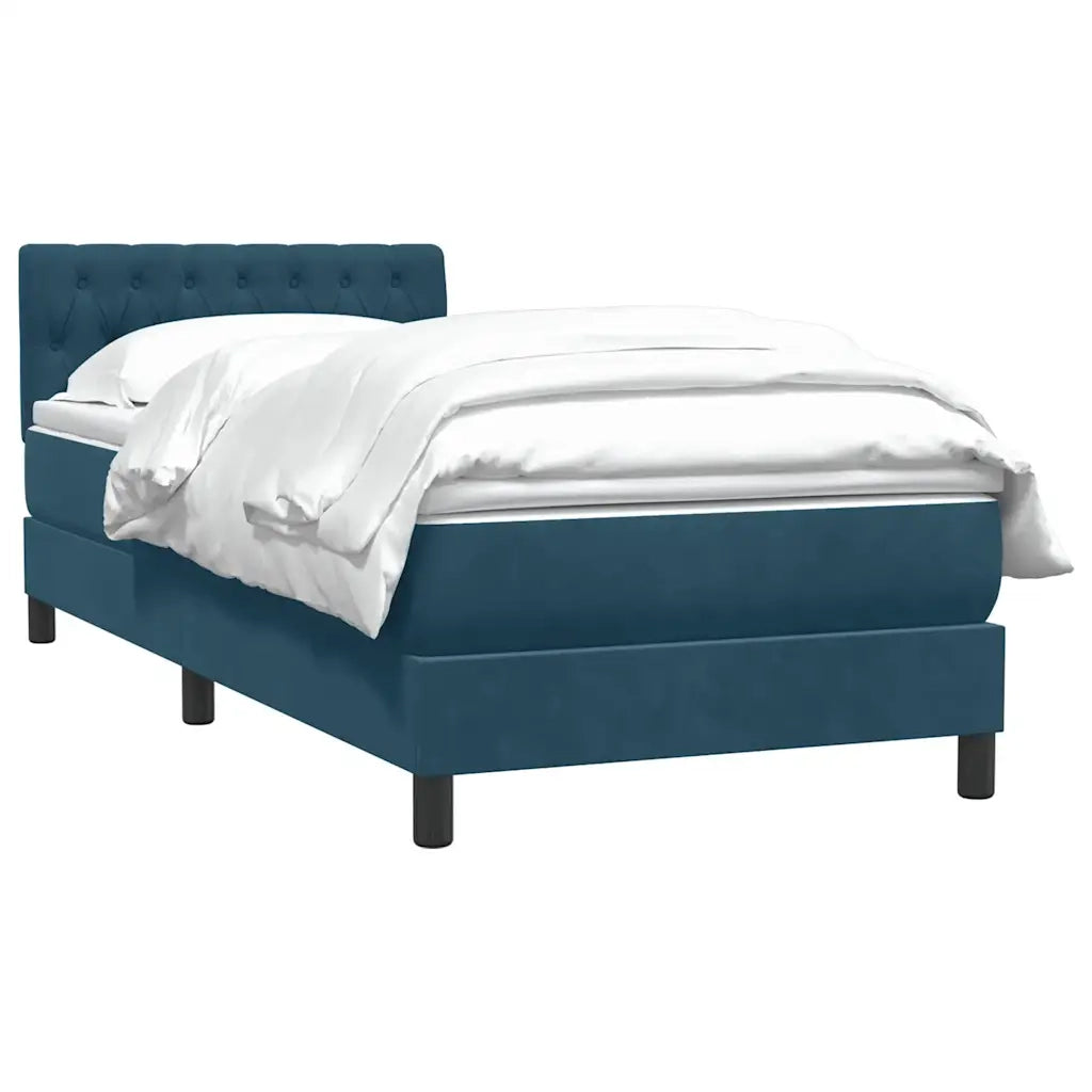Giroletto a Molle con Materasso Blu Scuro 80x210 cm Velluto 3316477