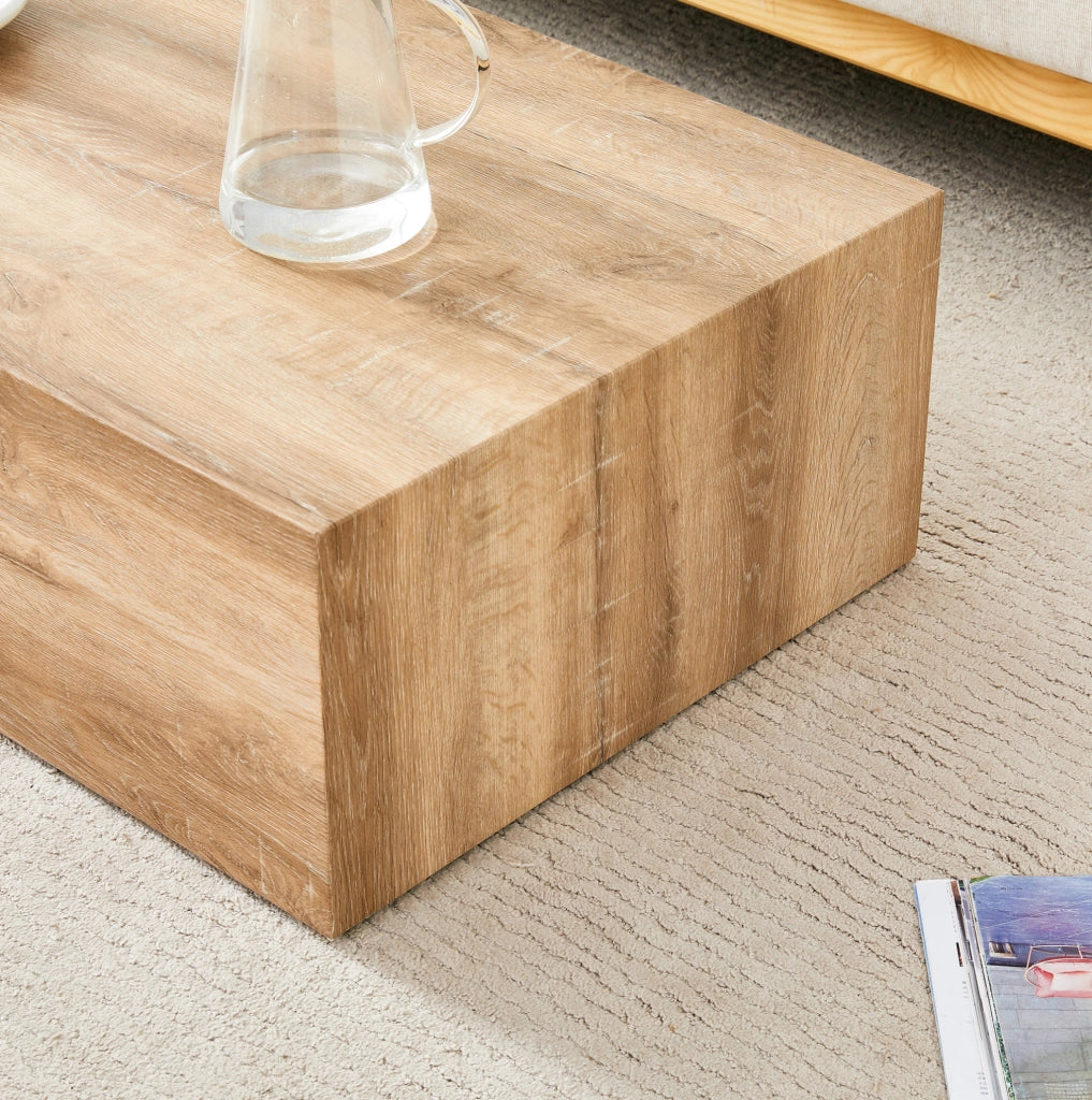 Tavolino da caffè rettangolare effetto legno, stile moderno e pratico