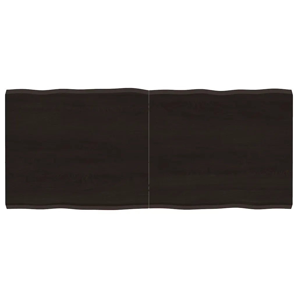 Piano Tavolo Marrone Scuro 140x60x(2-4)cm Rovere Non Trattatocod mxl 79413