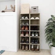 Scarpiere 2 pz-Set di 2 Scaffale per scarpe Rovere sonoma 27,5x27x102 cm