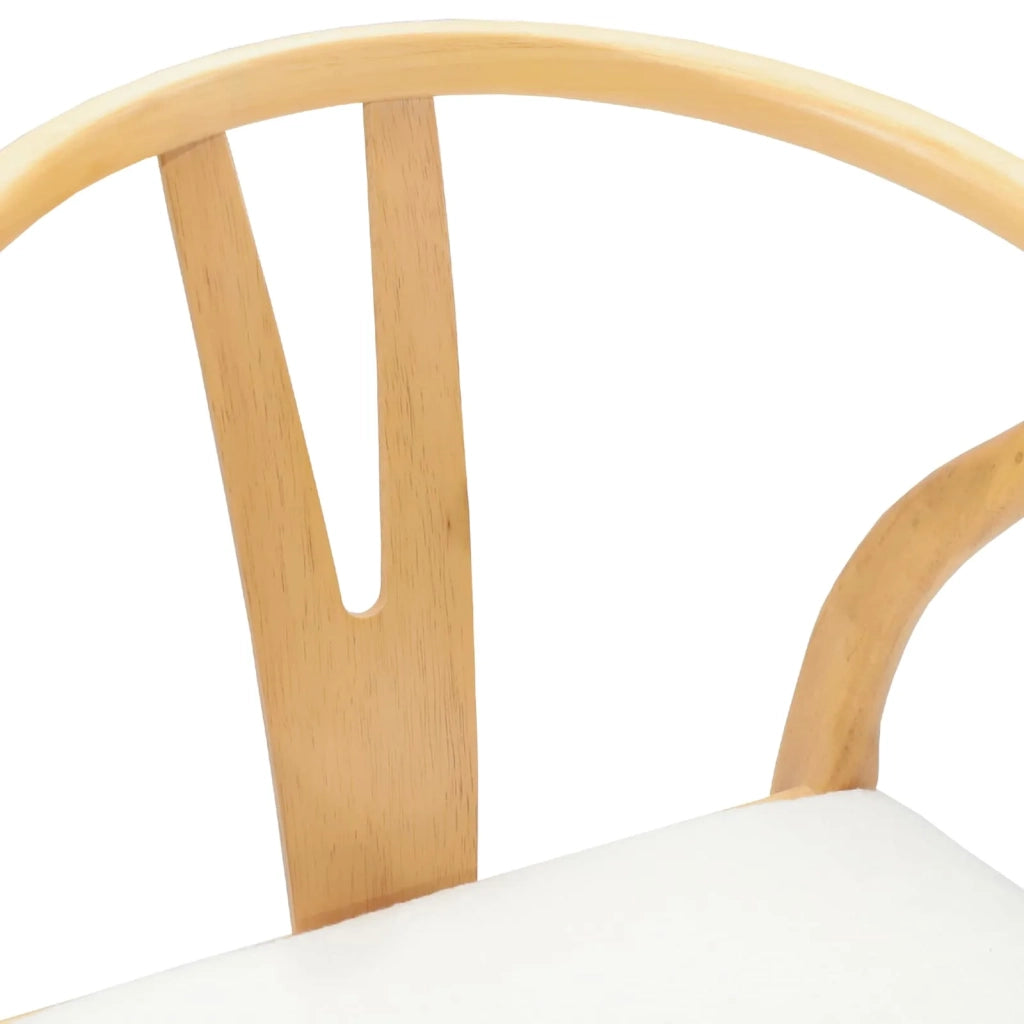 Sedia da pranzo 2 pcs Naturale e chiaro Legno di gomma solido