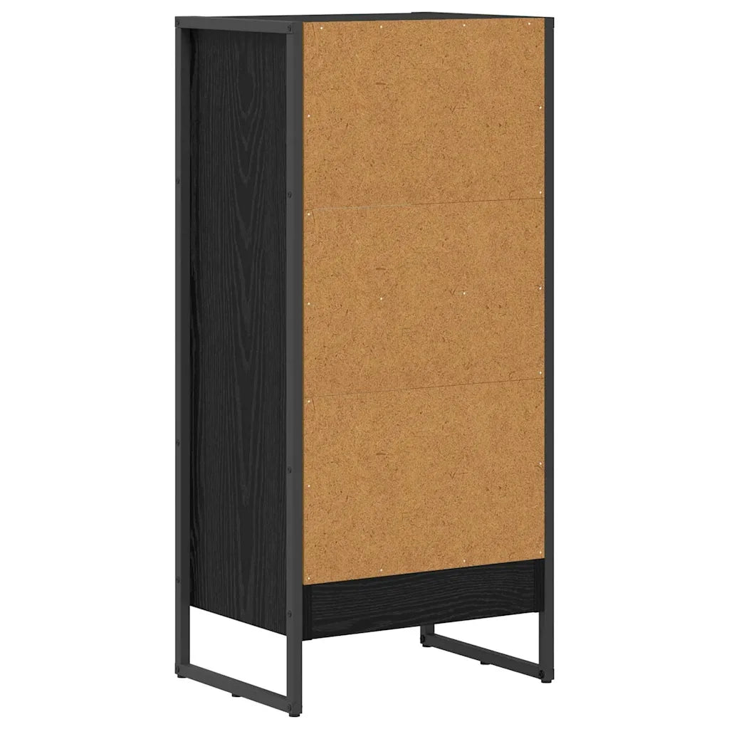 Armadio per Libri Rovere Nero 40 x 30 x 86,5 cm