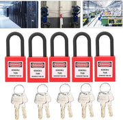 10 set di catene di sicurezza - chiusura nylon impermeabile per interni ed esterni - 2 chiavi per catena di sicurezza - rosso.