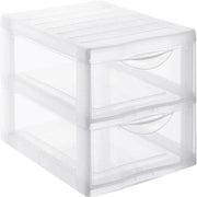 Cassettiere Orga 4219096096, con 2 ripiani, formato A4, dimensioni circa 36 x 26 x 25,5 cm (lxbxh), trasparente