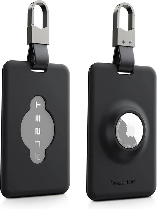 Supporto per Chiavi per Tesla - Protezione Antimarcatura con Osservazione Airtag - Copertura Protettiva per Chiave dell'Automobile - Multi Supporto per Chiavi - Sottile Nero - 2 UNID