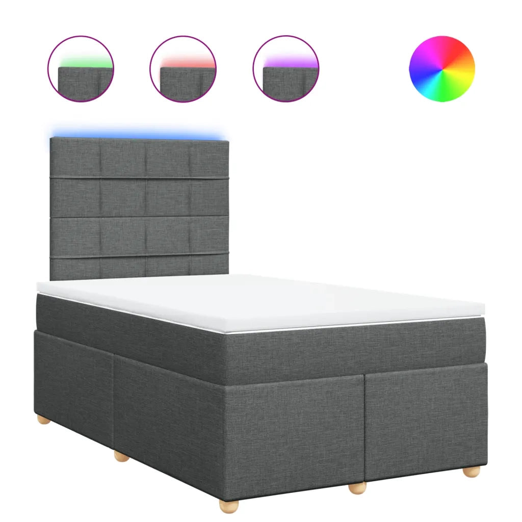 vidaXL Giroletto a Molle con Materasso Grigio Scuro 120x190cm Tessuto